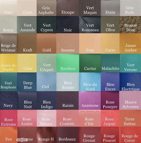Hermes color chart